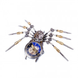 diy assembly 3d metal mechanical spider clock model home decor gift