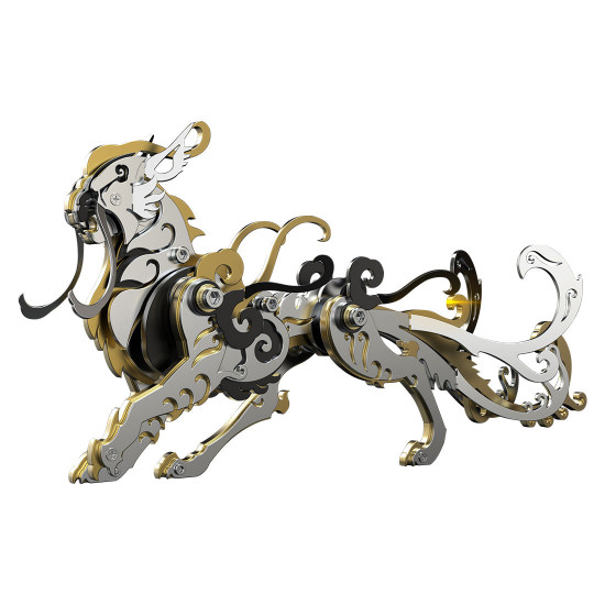 diy assembly ancient chinese tiger beasts 3d metal model kits toy