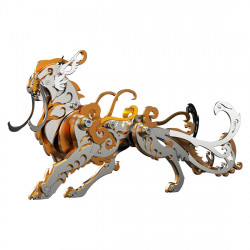 diy assembly ancient chinese tiger god beasts 3d metal model kits toy