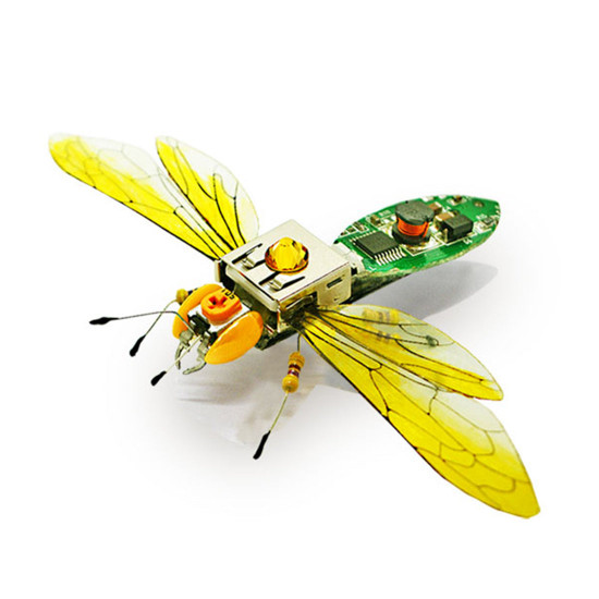 diy assembly insect vespa bee model handmade scientific toy with voice activated photo frame