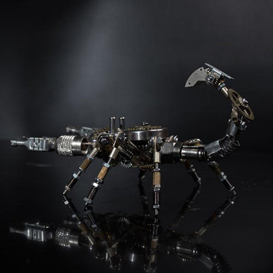 diy assembly metal scorpion puzzle model home decor gift