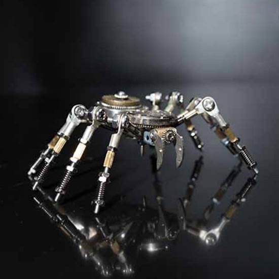 diy assemby metal 3d spider model kit home office decor gift