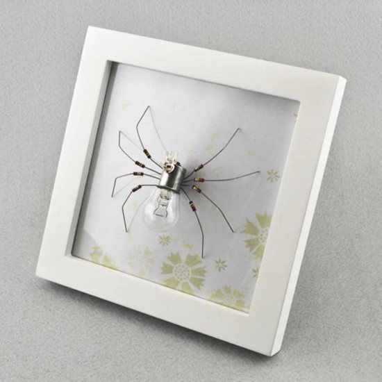 diy electronic insect kit handmade 4 spiders model with glow light