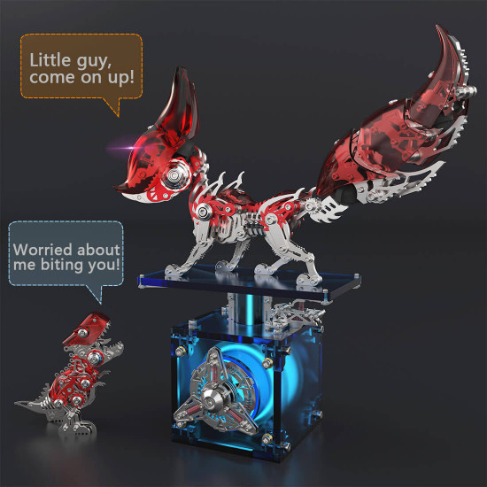 diy linglong fox hanfei 3d assembly mechanical model creative toy set (339pcs/red)