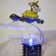 diy mechanical metal turtle taxi steampunk sculpture animal  assembled model kits with light