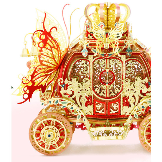 diy metal 3d assembly princess carriage horse model kits