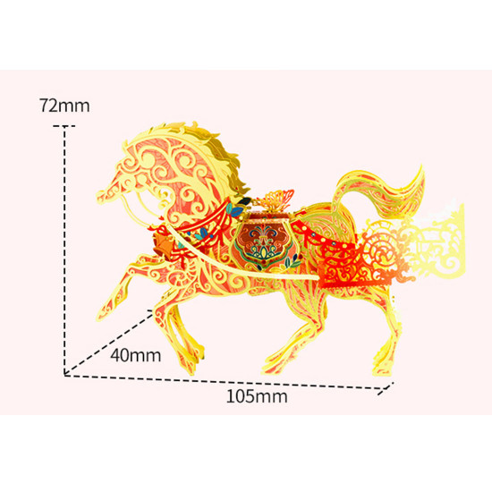 diy metal 3d assembly princess carriage horse model kits