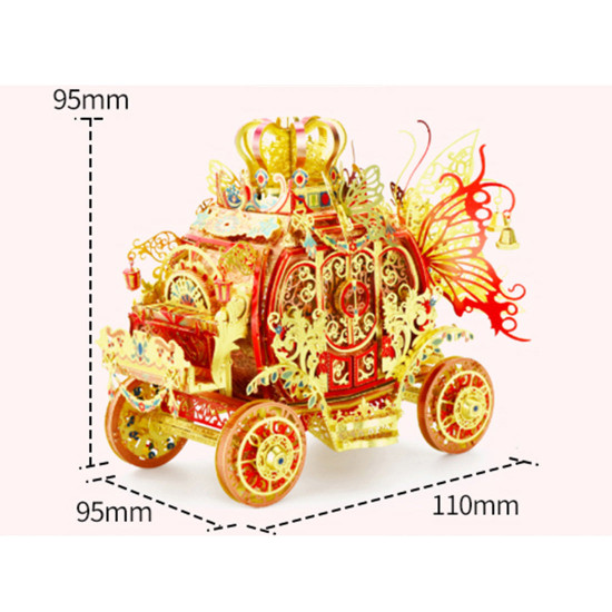 diy metal 3d assembly princess carriage horse model kits