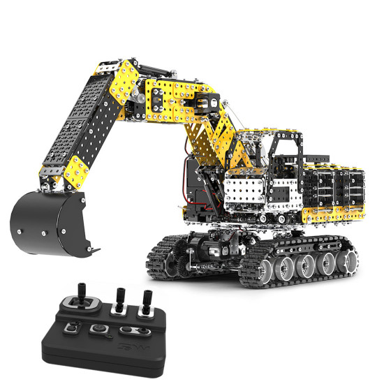 diy metal assembly model 2.4g 12ch simulation engineering construction vehicle toy 2544pcs