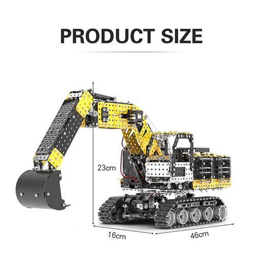 diy metal assembly model 2.4g 12ch simulation engineering construction vehicle toy 2544pcs