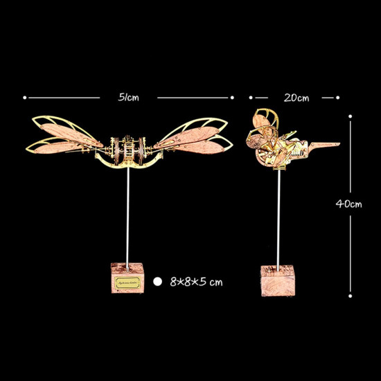 collectable dynamic mechanical mystery dragonfly airplane diy metal wooden 3d aircraft puzzle model