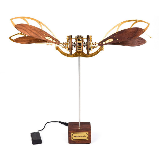 collectable dynamic mechanical mystery dragonfly airplane diy metal wooden 3d aircraft puzzle model