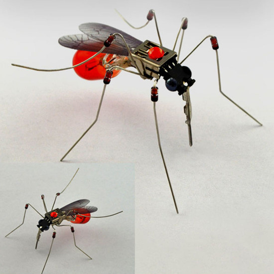 diy mini sound-controlled electronic mosquito model kits night light - random color