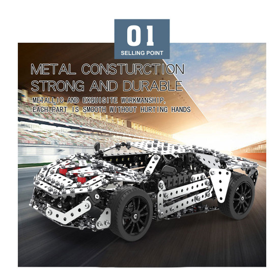 diy sports car puzzle model high-performance cars assembly 3d metal screw kits 867pcs