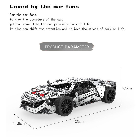 diy sports car puzzle model high-performance cars assembly 3d metal screw kits 867pcs