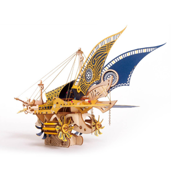 diy steampunk fantasy epic style spaceship 3d wooden puzzle toy