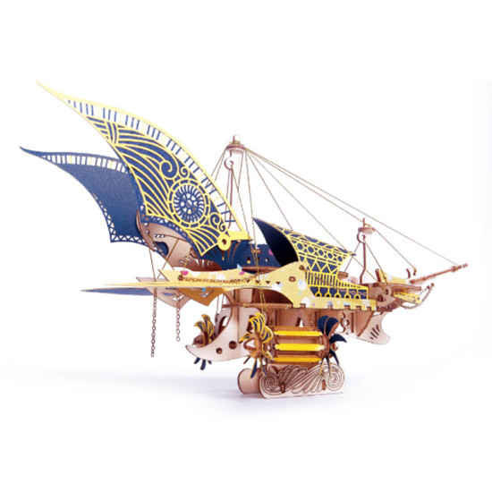 diy steampunk fantasy epic style spaceship 3d wooden puzzle toy