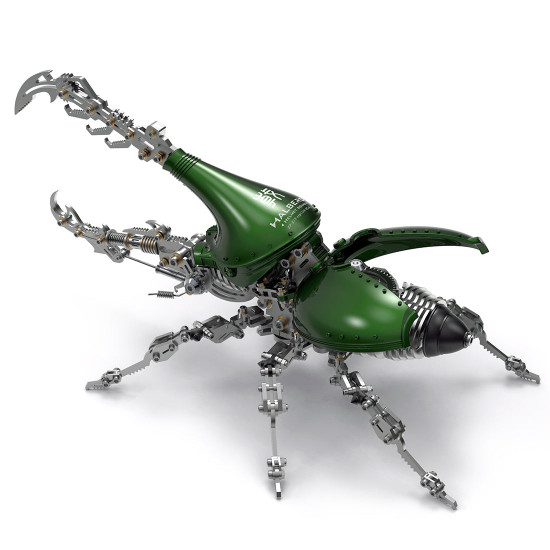 large dynastes hercules beetle with long horn 3d metal model kits assembly insect