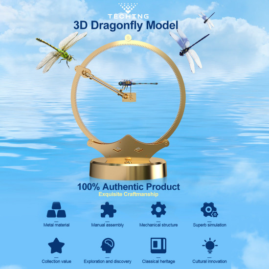 golden dragonfly kinetic art 3d metal model kits 100pcs