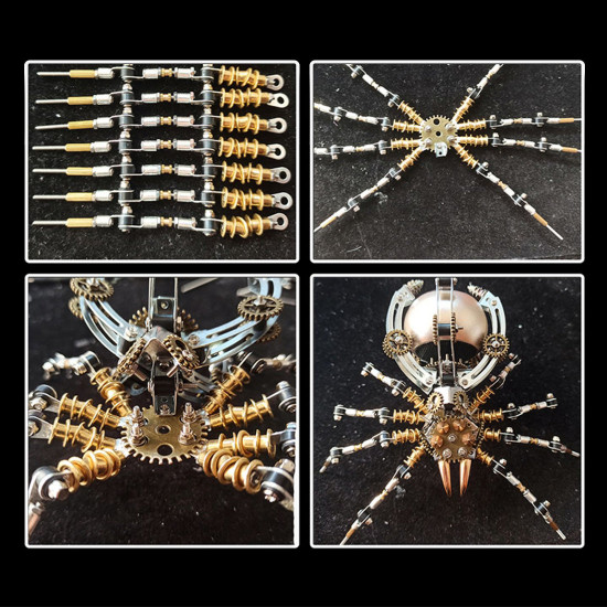 halloween spider lamp metal model kits steampunk sculpture diy 512pcs