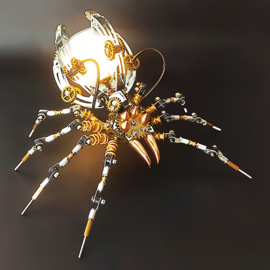 halloween spider lamp metal model kits steampunk sculpture diy 512pcs