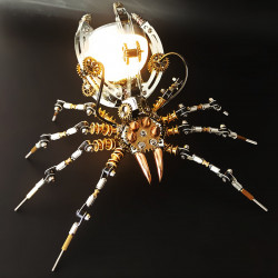 halloween spider man lamp metal model kits steampunk sculpture diy 512pcs