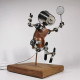 steampunk robot home decoration badminton player peter