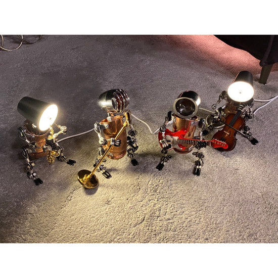 steampunk robot home decoration robot band drummer michael