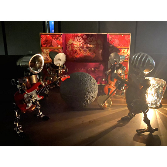 steampunk robot home decoration robot band drummer michael