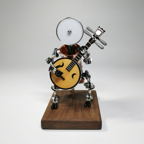 steampunk robot decoration music school student evey han