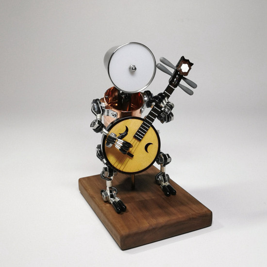 steampunk robot decoration music school student evey han