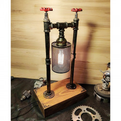 industrial style retro water steampunk  pipe modified table lamp handmade metal desk light