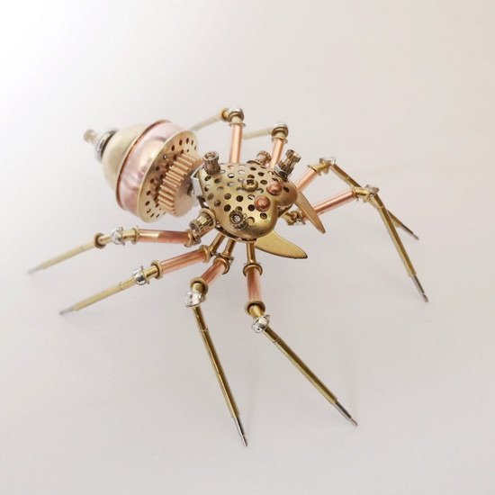 mechanical auspicious spider 3d metal insects model crafts