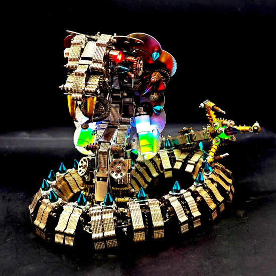 mechanical punk cobra snake 3d metal puzzle model building kits (1000+pcs)