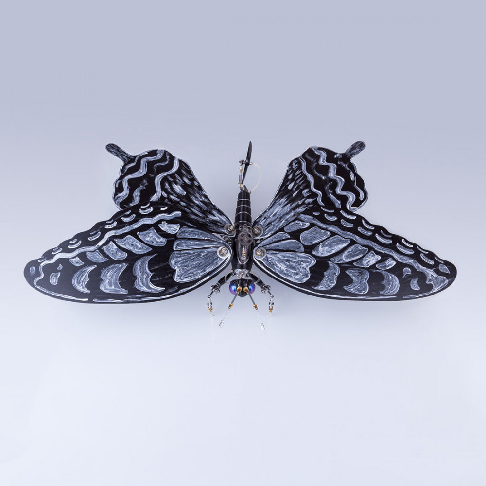 mechanical metal black and white butterfly steampunk insect sculpture ...