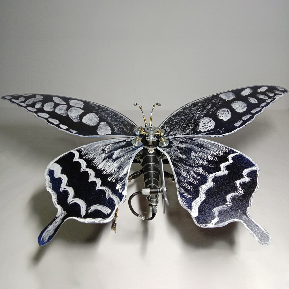 mechanical metal black and white butterfly steampunk insect sculpture ...