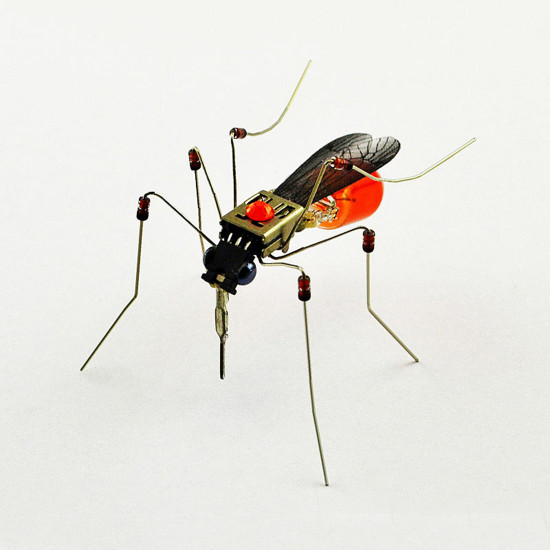 diy assembly puzzle figures handmade mosquito insect model kit with voice control base