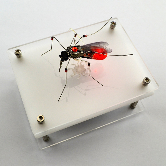 diy assembly puzzle figures handmade mosquito insect model kit with voice control base