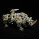 mechanical rhino 3d diy metal puzzle animal assembly model 700+pcs
