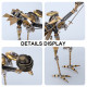 medieval steampunk knight emu bird with sword and shield 250pcs 3d metal assembly model kits