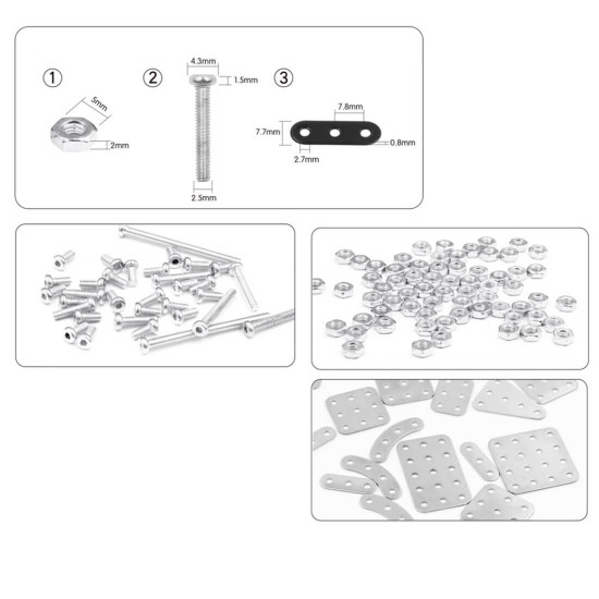 metal assembly electric drill machine model 3d diy rc metal vehicle model creative ornament (1250+pcs)