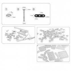 metal model assembly electric trailer tractor 3d diy rc metal vehicle creative ornament kit (2100pcs)