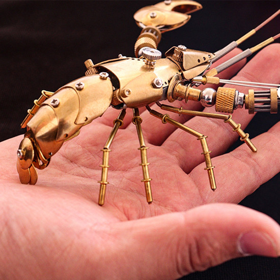 metal brass lobster animal model handmade assembled crafts for collection