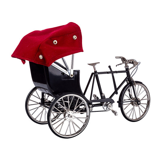 metal diy bicycle simulated retro rickshaw bike model - fs-0060 black + red