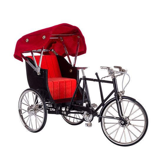 metal diy bicycle simulated retro rickshaw bike model - fs-0060 black + red