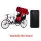 metal diy bicycle simulated retro rickshaw bike model - fs-0060 black + red