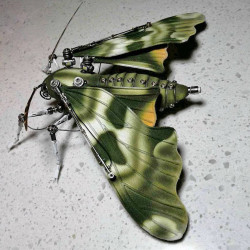 metal moire hawkmoth model kits 3d steampunk bug assembled crafts for home decor