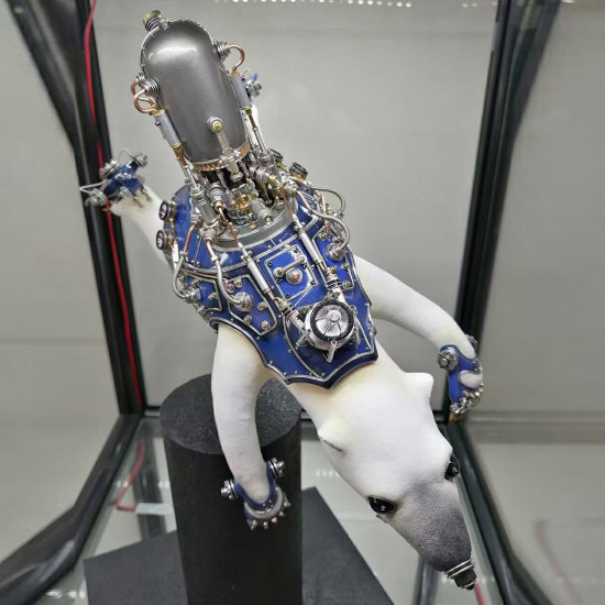 metal polar bear animal steampunk sculpture  assembled model kits crafts for home collection