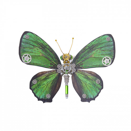 metallic green steampunk butterfly  chrysozephyrus metal model kits