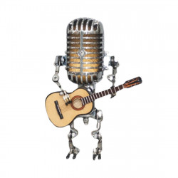 vintage industrial style microphone robot lamp dale with guitar